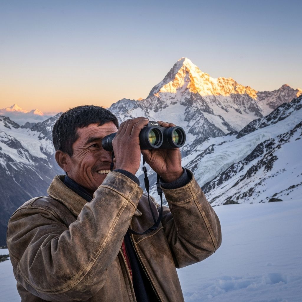 Expert guides scanning for wildlife