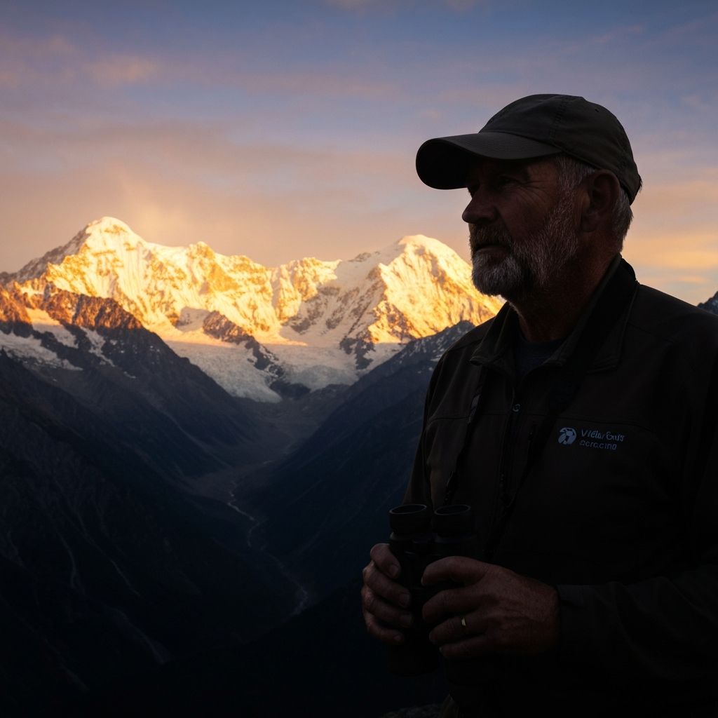 Expert guide surveying the landscape